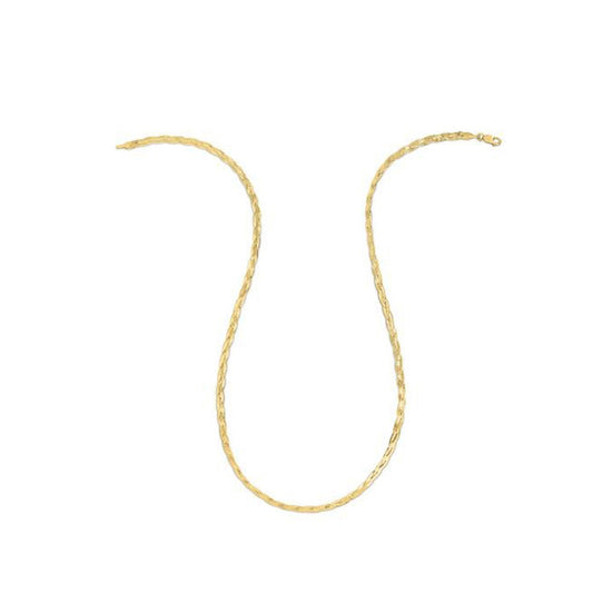 14k Yellow Gold Braided Herringbone Chain (3.20 mm) Bids.com