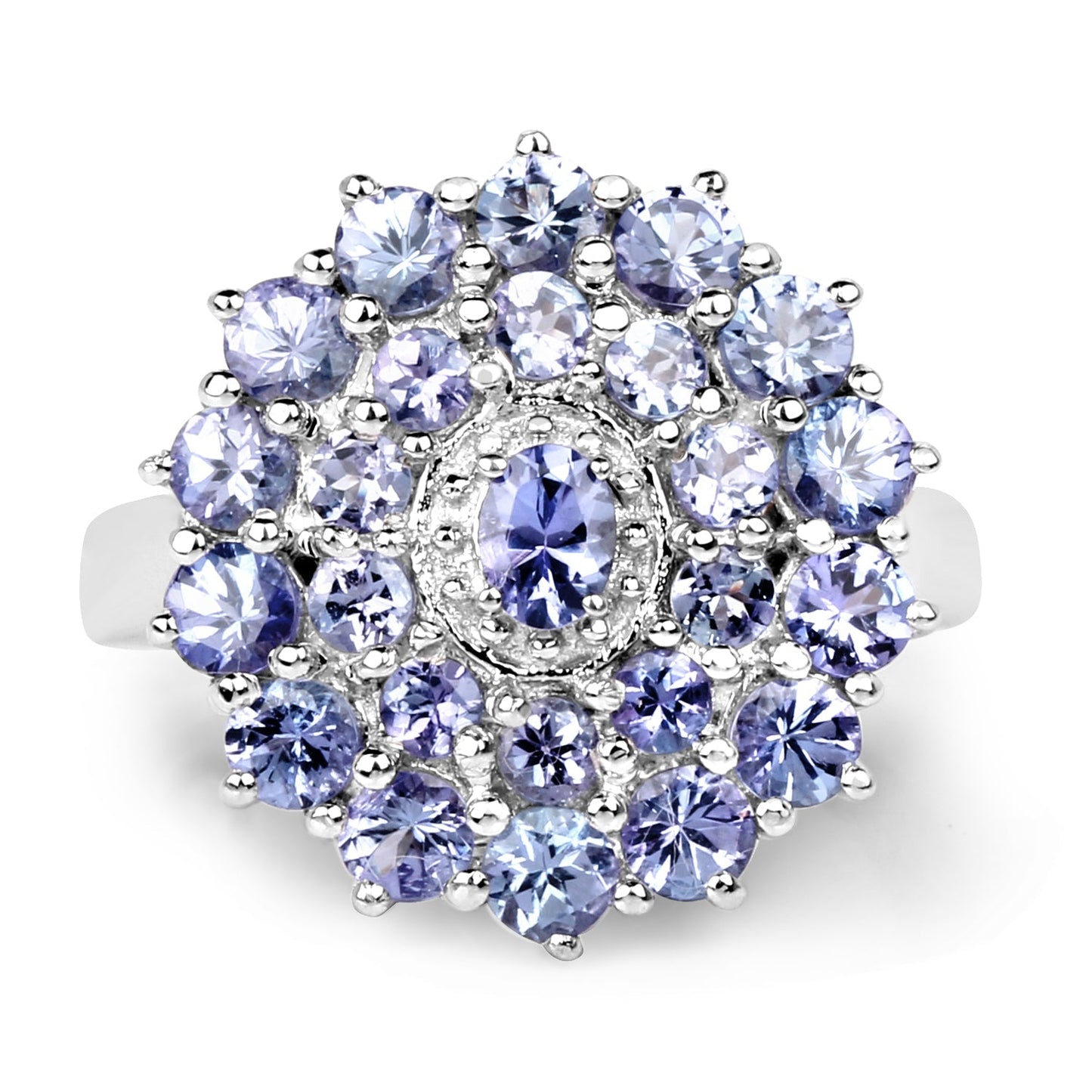 2.27 Carat Genuine Tanzanite .925 Sterling Silver Ring Bids.com