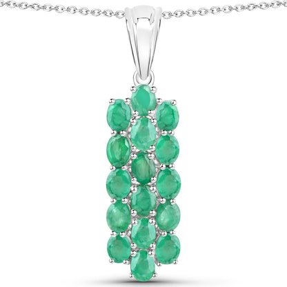 7.80 Carat Genuine Zambian Emerald .925 Sterling Silver 3 Piece Jewelry Set (Ring, Earrings, and Pendant w/ Chain) Bids.com