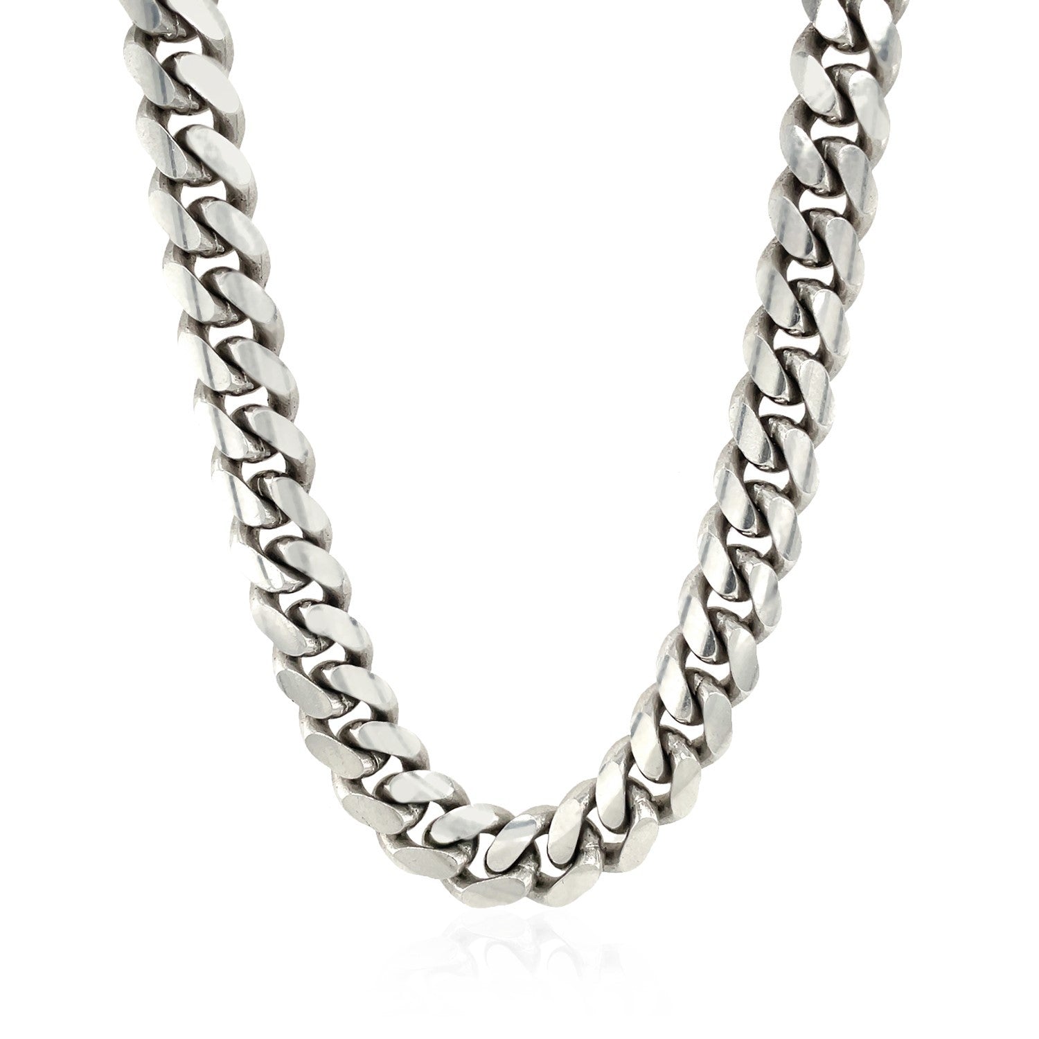 Sterling Silver Rhodium Plated Miami Cuban Chain 9.8mm Bids.com