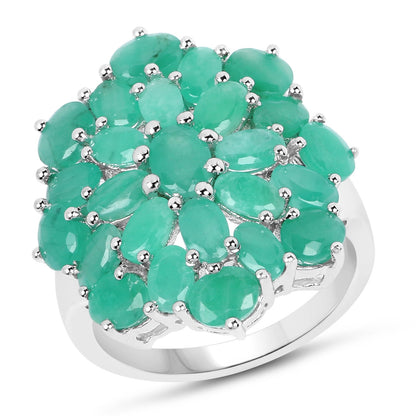 5.88 Carat Genuine Emerald .925 Sterling Silver Ring Bids.com
