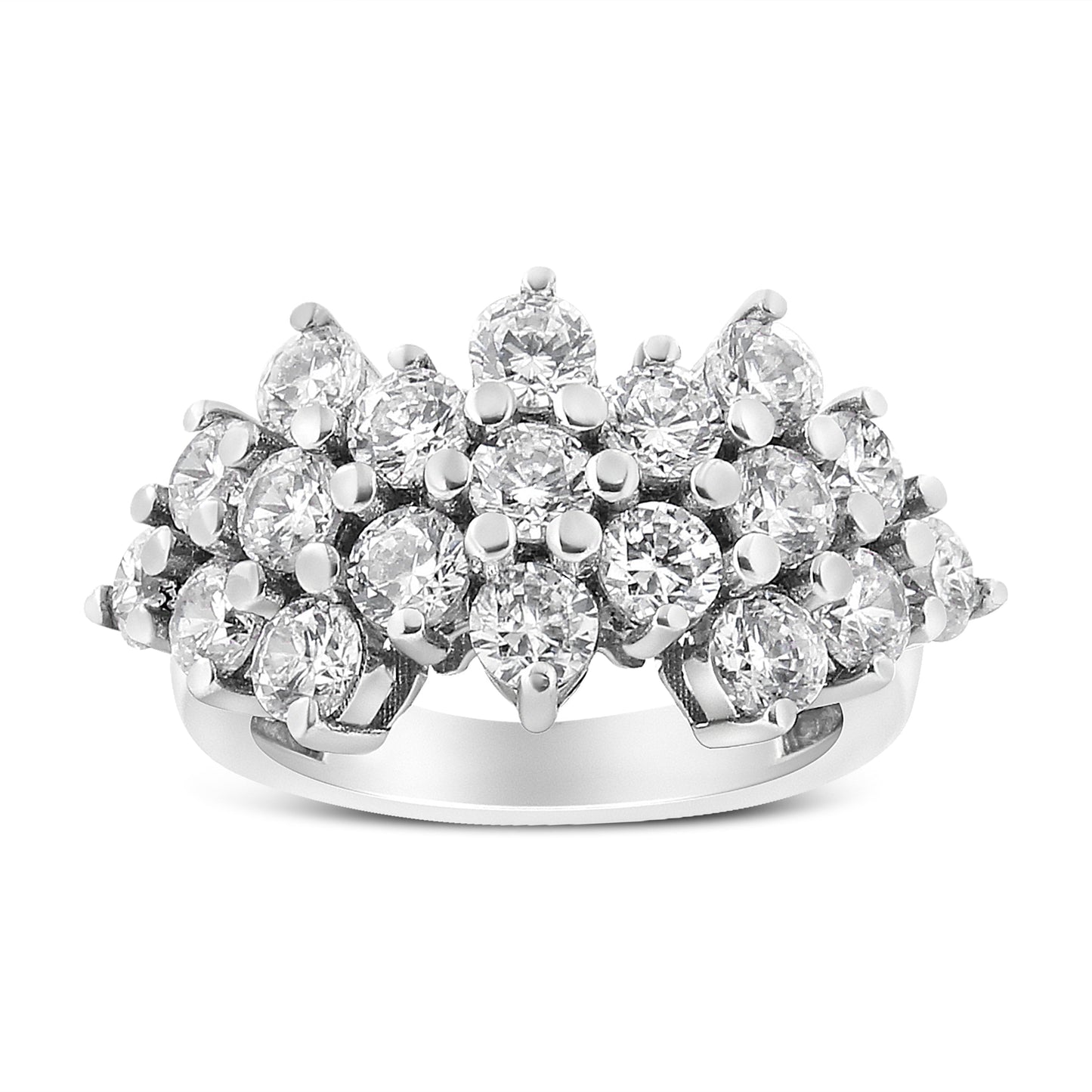 14K White Gold 4.0 Cttw Diamond Multi Row Scatter Band Ring (I-J Color, I1-I2 Clarity) - Size 7 Bids.com