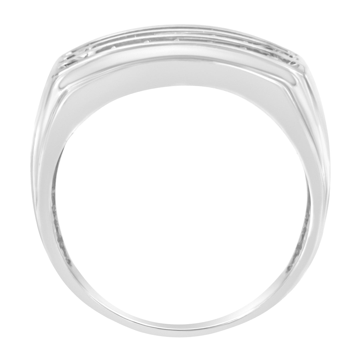 14K White Gold Men's Diamond Channel Set Band Ring (1 cttw, H-I Color, SI2-I1 Clarity) Bids.com
