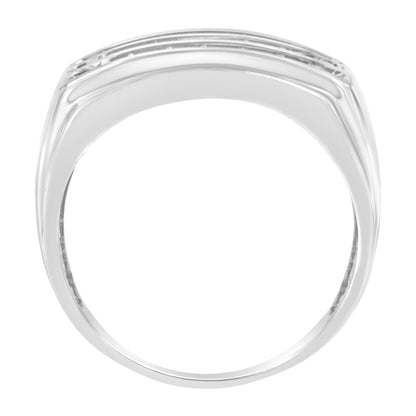 14K White Gold Men's Diamond Channel Set Band Ring (1 cttw, H-I Color, SI2-I1 Clarity) Bids.com