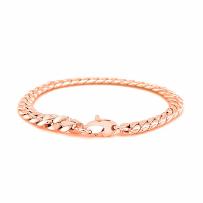 14K Rose Gold Cuban Link Bracelet Bids.com