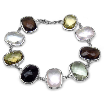 76.43 Carat Genuine Multi Stone .925 Sterling Silver Bracelet Bids.com