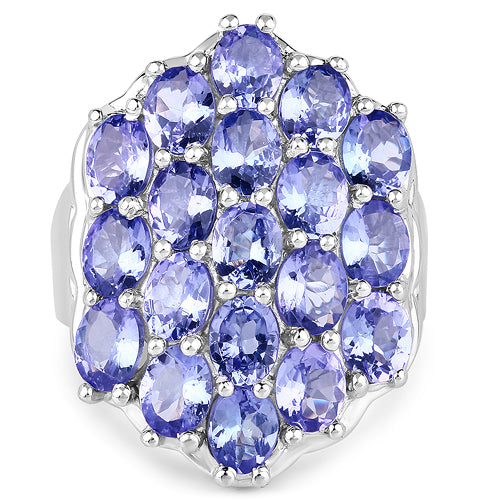 6.27 Carat Genuine Tanzanite .925 Sterling Silver Ring Bids.com