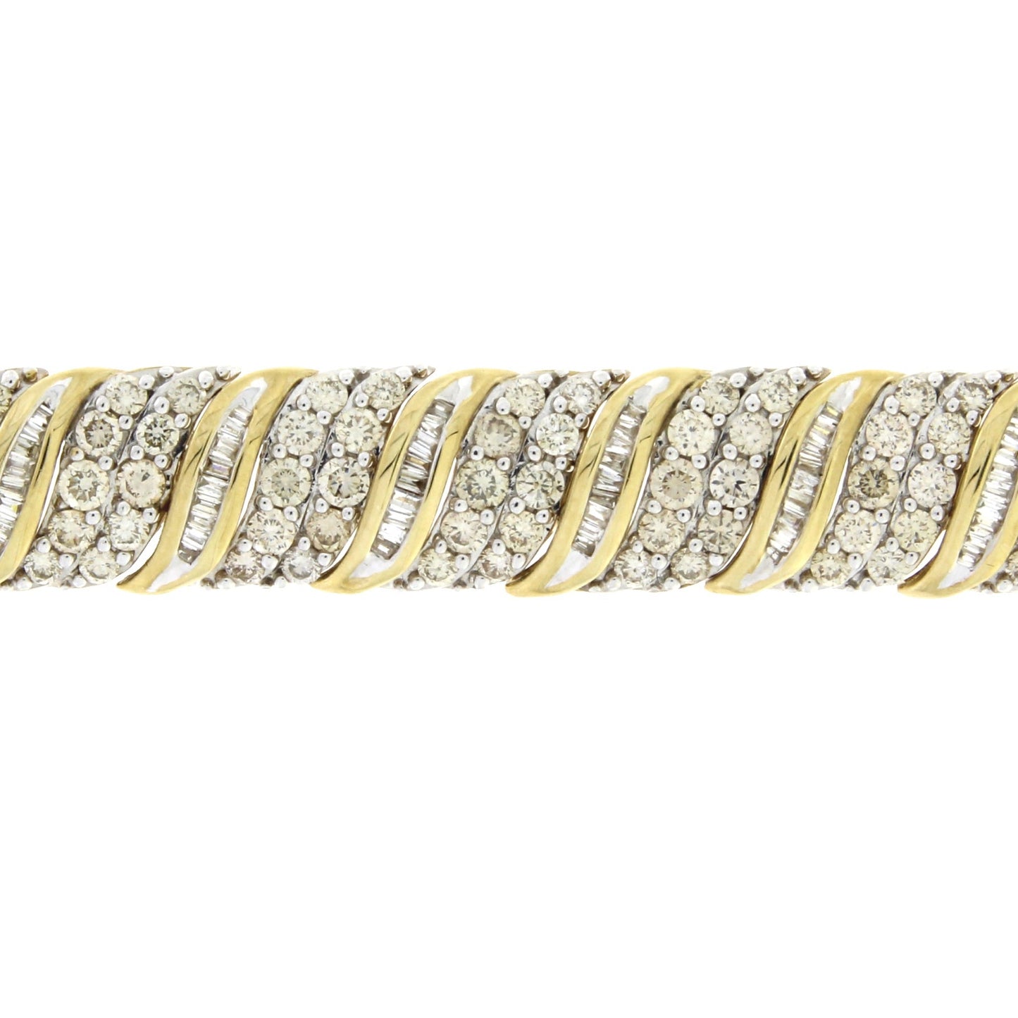 10.00ct Diamond Tennis Bracelet 10KT Yellow Gold Bids.com