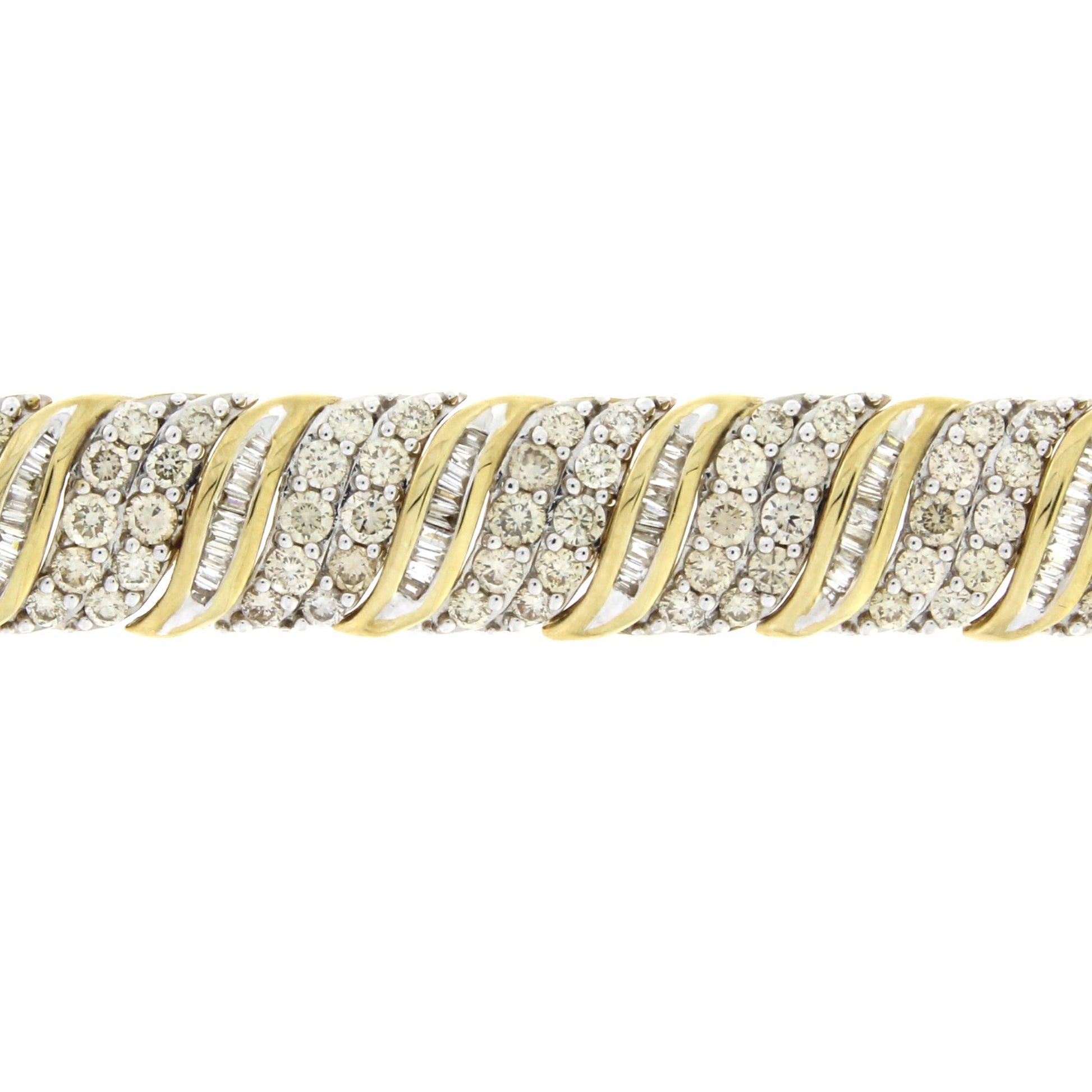 10.00ct Diamond Tennis Bracelet 10KT Yellow Gold Bids.com