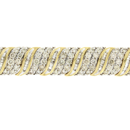 10.00ct Diamond Tennis Bracelet 10KT Yellow Gold Bids.com