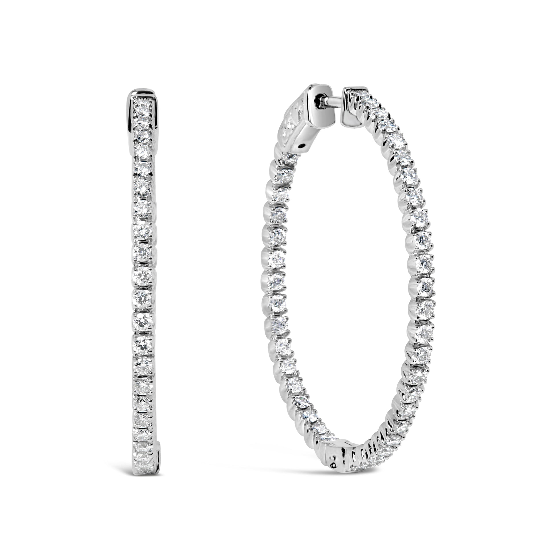14K White Gold 1 1/2 Cttw Lab Grown Diamond Inside Out Hoop Earrings (G-H Color, VS2-SI1 Clarity) Bids.com
