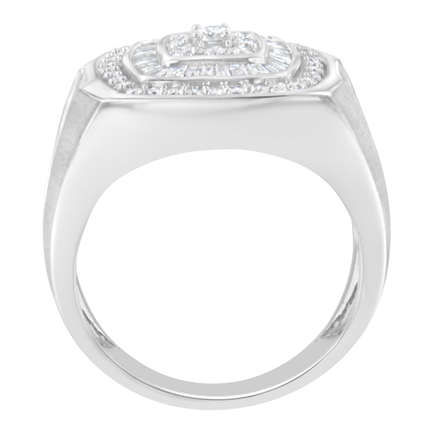 14K White Gold Men's Diamond Band Ring (1 cttw, H-I Color, SI1-SI2 Clarity) Bids.com