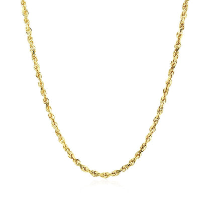 2.25mm 10k Yellow Gold Solid Diamond Cut Rope Chain Bids.com