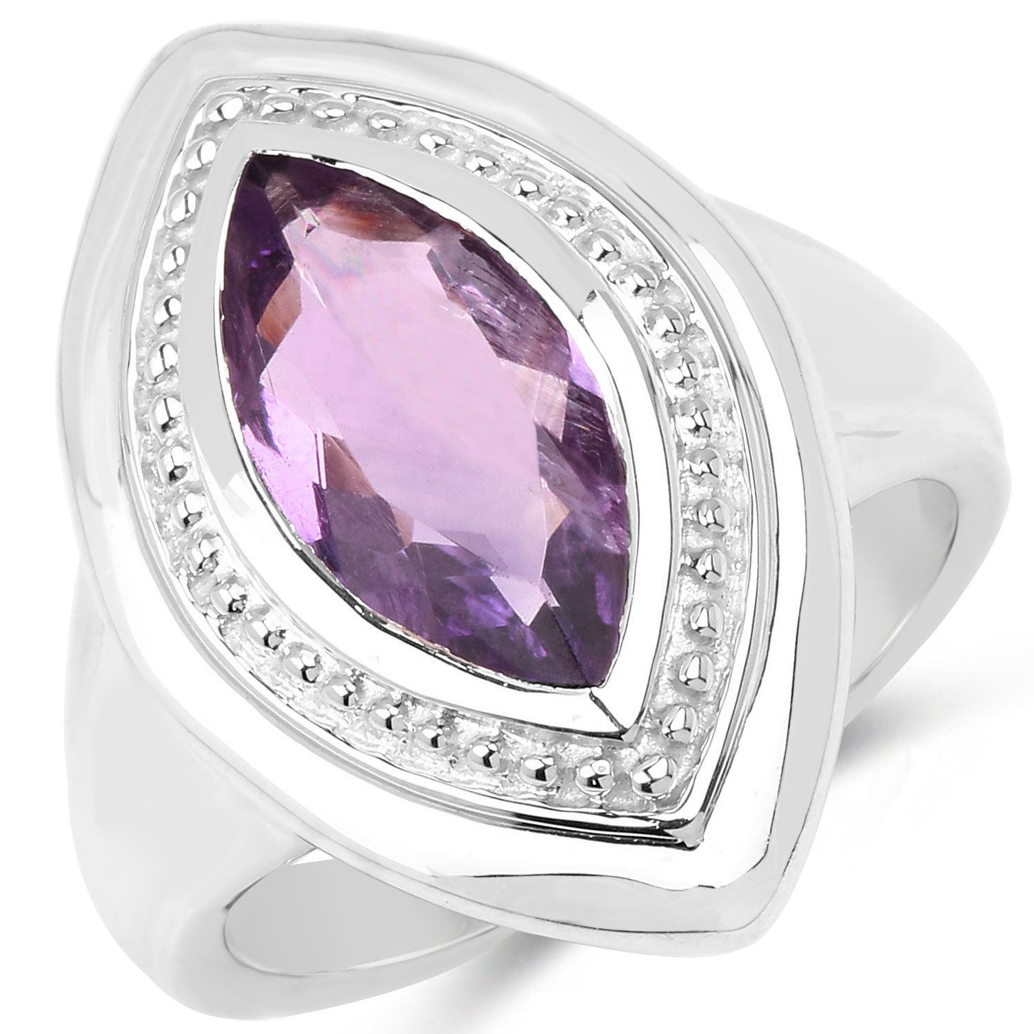 2.00 Carat Genuine Amethyst .925 Sterling Silver Ring Bids.com