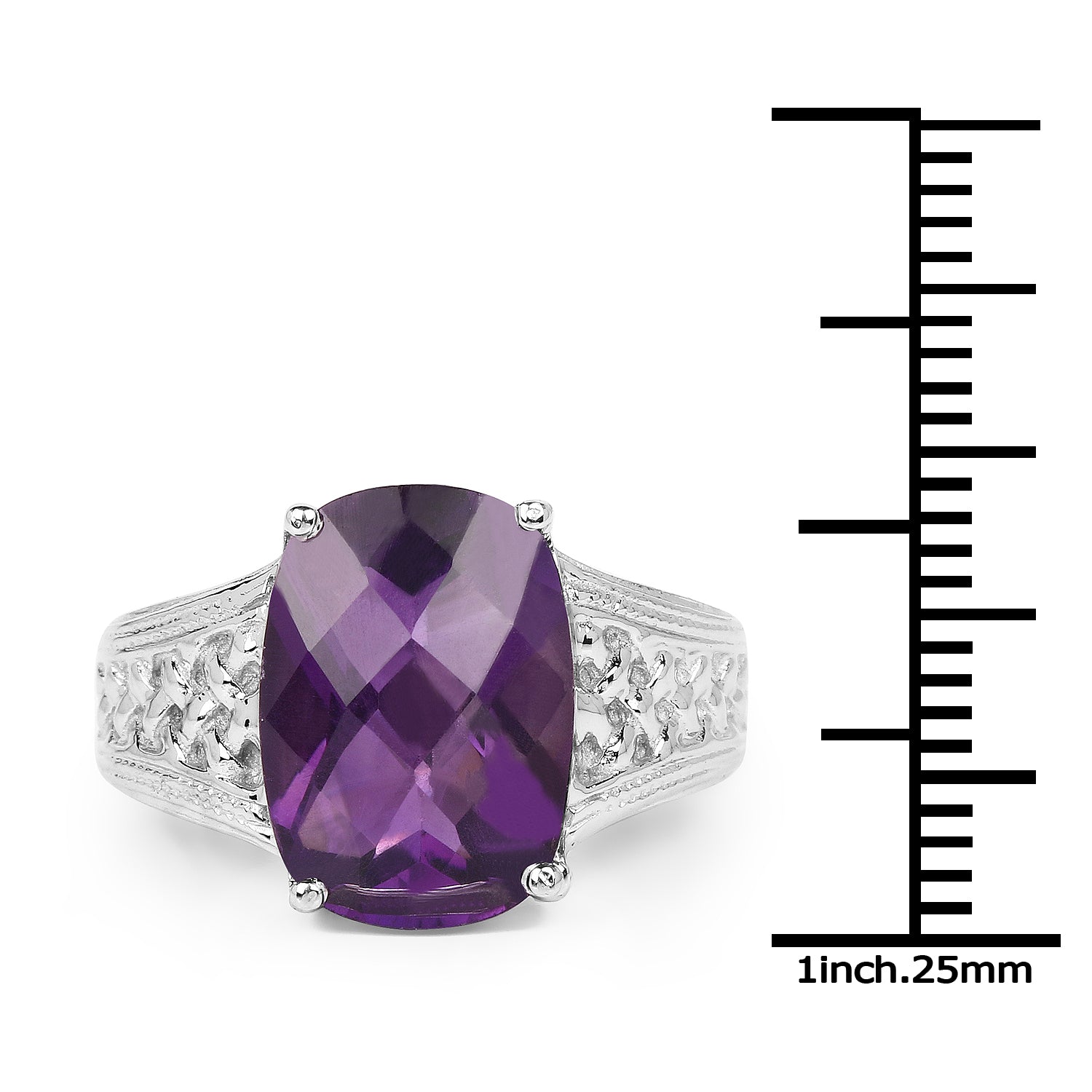 6.50 Carat Genuine Amethyst .925 Sterling Silver Ring Bids.com