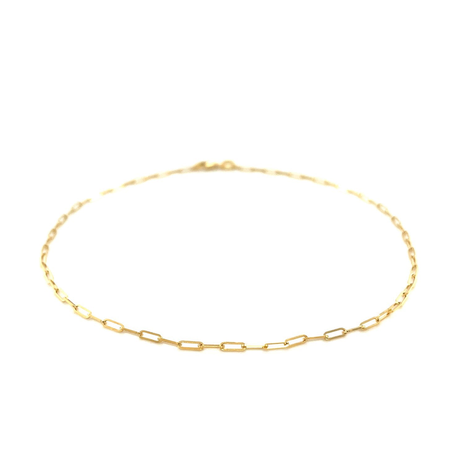 14K Yellow Gold Fine Paperclip Anklet (1.5mm) Bids.com