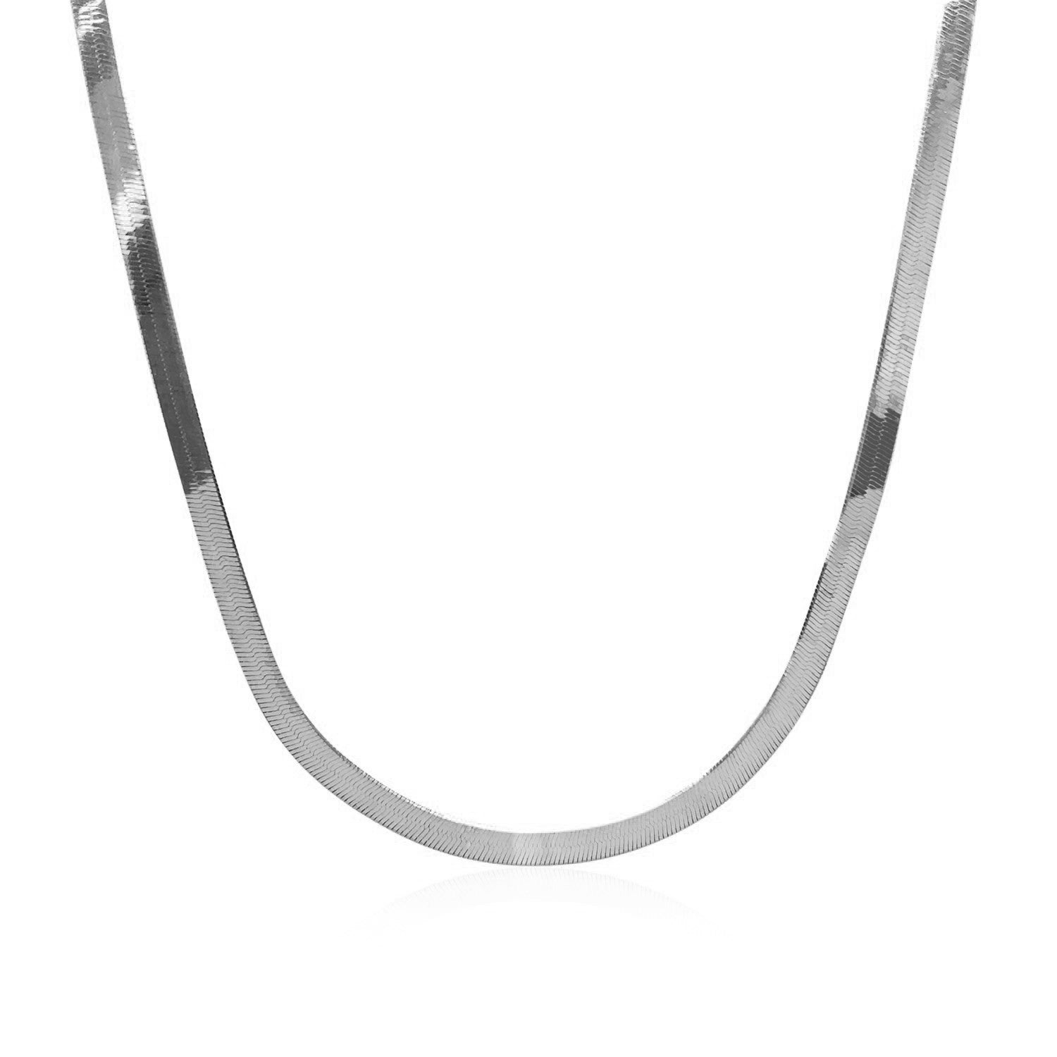 14k White Gold Super Flex Herringbone Chain (2.80 mm) Bids.com