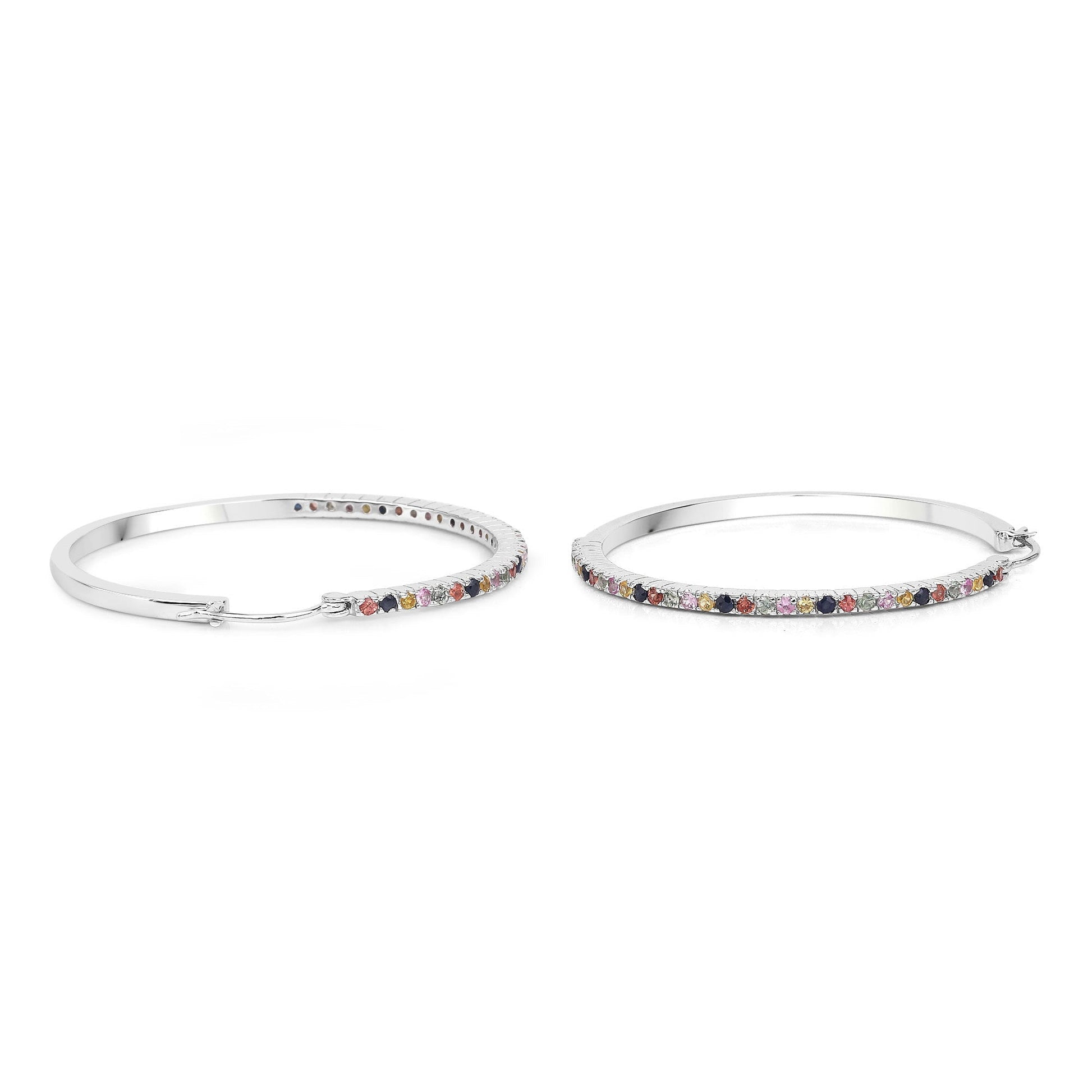 2.24 Carat Genuine Multi Sapphire .925 Sterling Silver Earrings Bids.com