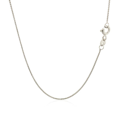 14k White Gold Diamond Cut Round Wheat Chain 0.6mm Bids.com