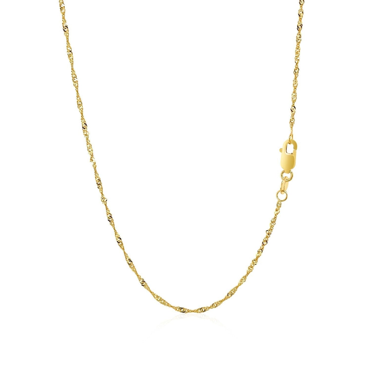 14k Yellow Gold Singapore Chain 1.5mm Bids.com