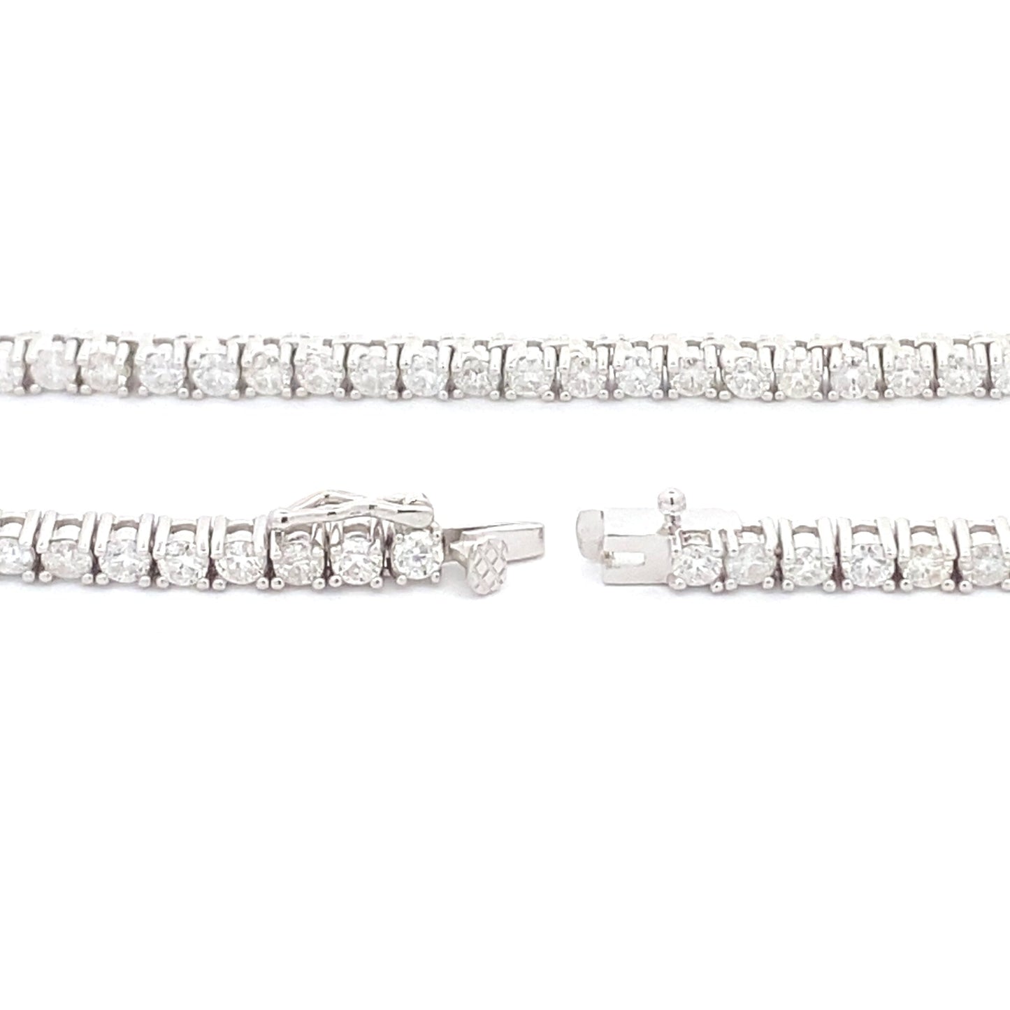 6.85ct Moissanite Tennis Necklace Sterling Silver Bids.com