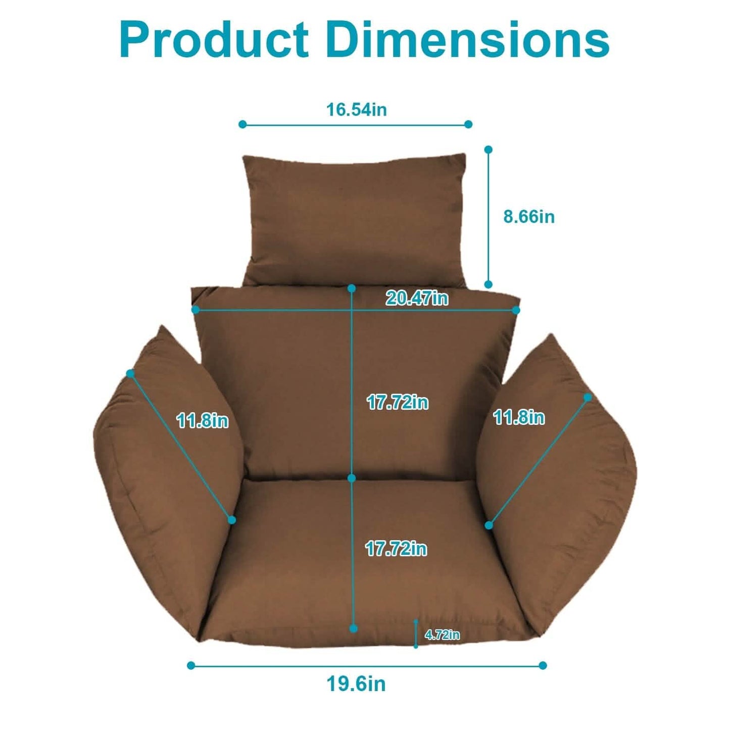 Egg Chair Hanging Basket Seat Cushion with Headrest DailySale