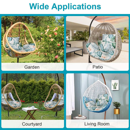 Egg Chair Hanging Basket Seat Soft Cushion with Headrest DailySale