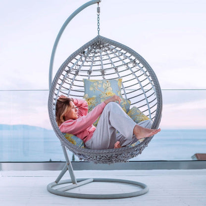 Egg Chair Hanging Basket Seat Soft Cushion with Headrest DailySale
