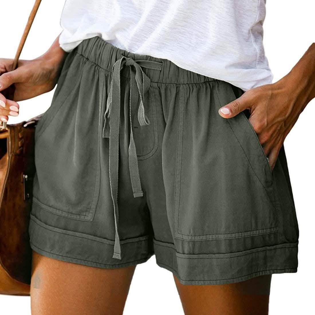 Elapsy Womens Casual Drawstring Elastic Waist Summer Shorts with Pockets DailySale