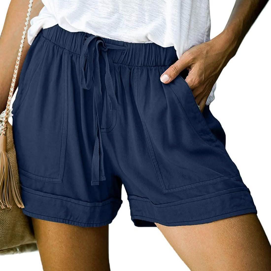 Elapsy Womens Casual Drawstring Elastic Waist Summer Shorts with Pockets DailySale