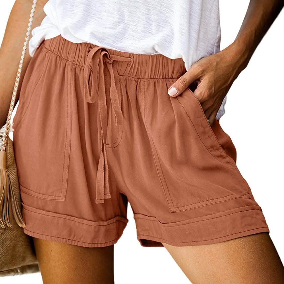 Elapsy Womens Casual Drawstring Elastic Waist Summer Shorts with Pockets DailySale