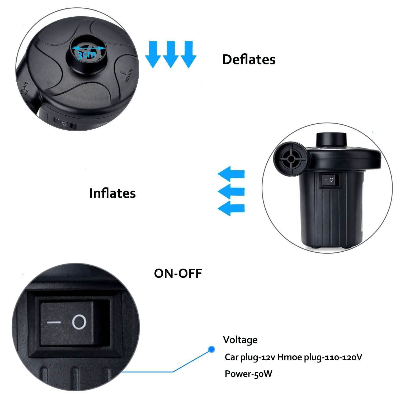 Electric Air Pump for Swimming Ring Inflatable Boat DailySale