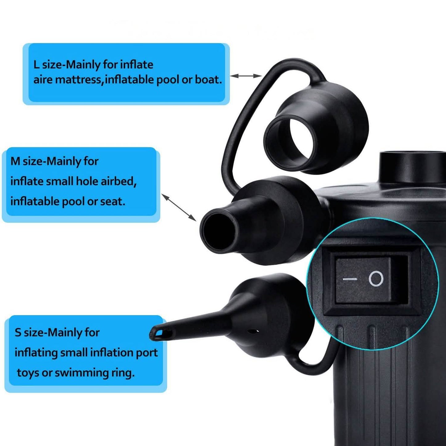 Electric Air Pump for Swimming Ring Inflatable Boat DailySale