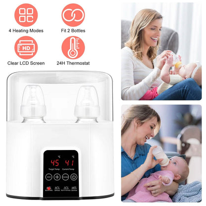 Electric Baby Milk Bottle Warmer Fit with 4 Heating Modes Adjustable Temperature Display Screen DailySale