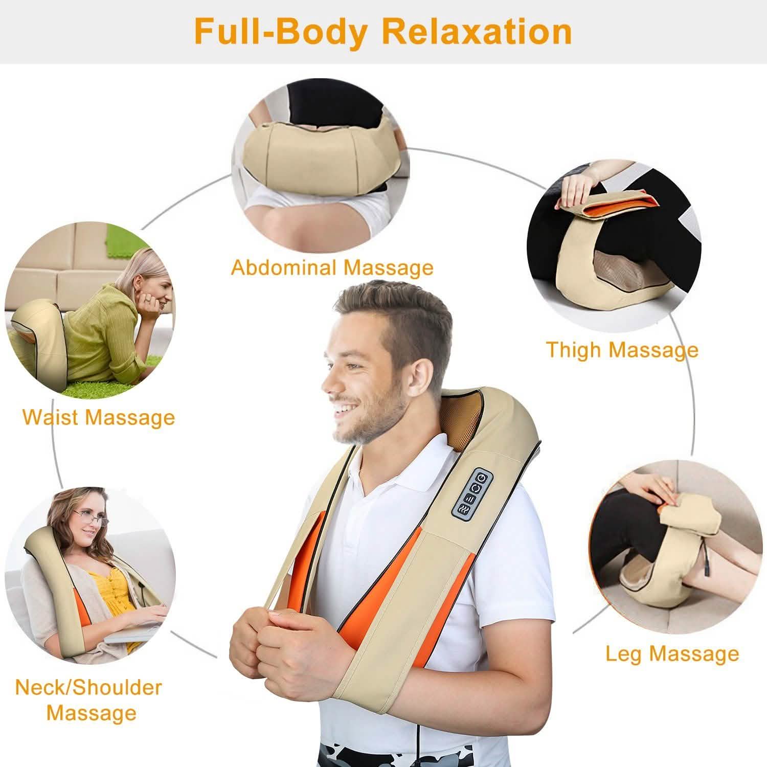 Electric Back Massage Cape with Heat Deep Tissue 3D Kneading Massage DailySale