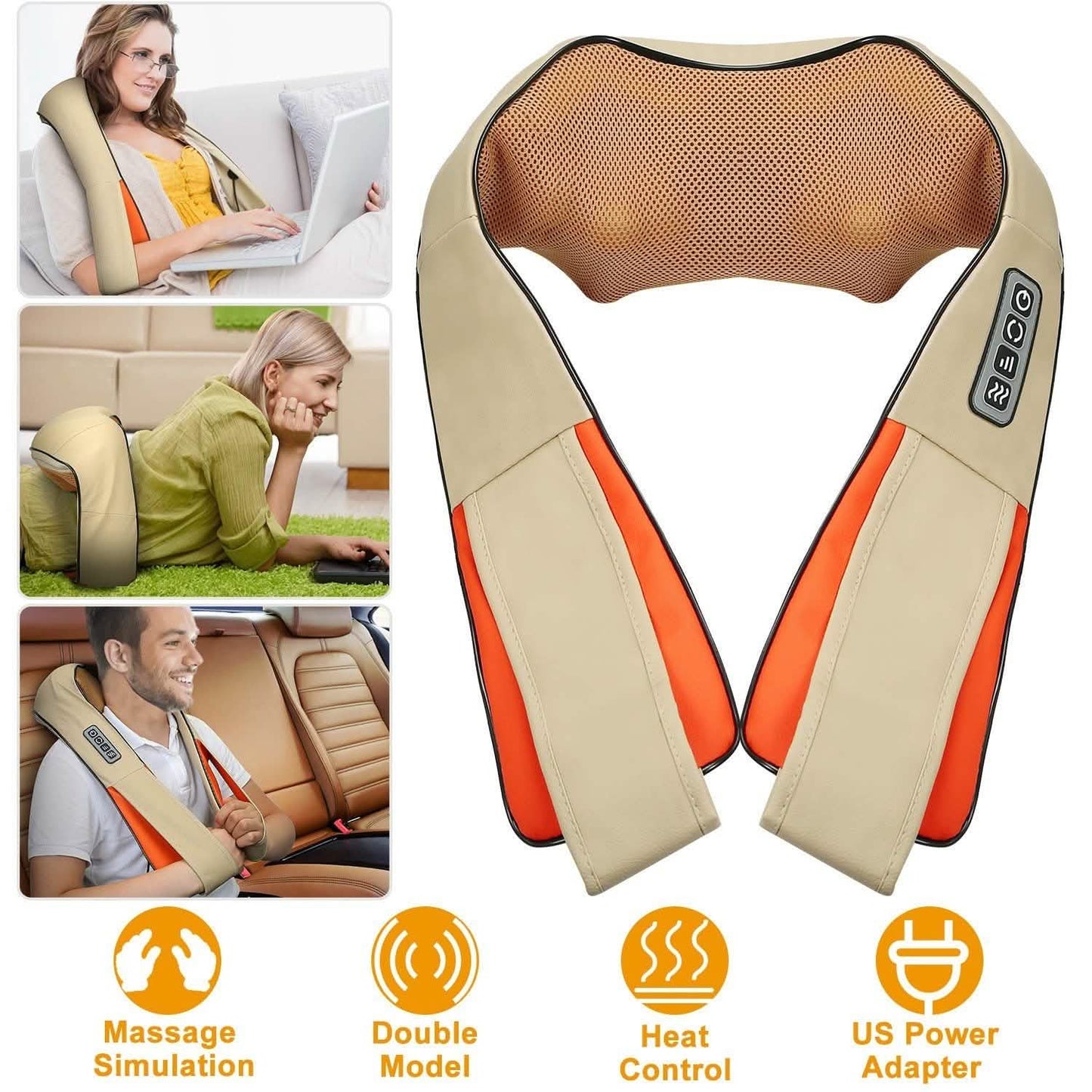 Electric Back Massage Cape with Heat Deep Tissue 3D Kneading Massage DailySale