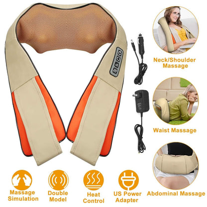 Electric Back Massage Cape with Heat Deep Tissue 3D Kneading Massage DailySale