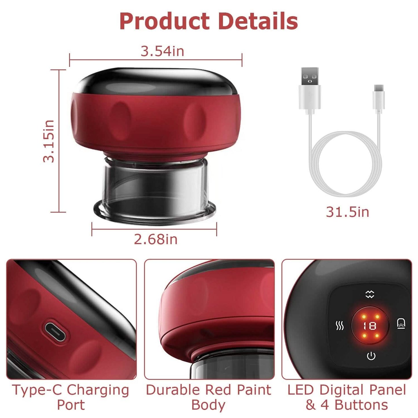 Electric Back Scraping Machine Vacuum Therapy Cupping Device DailySale