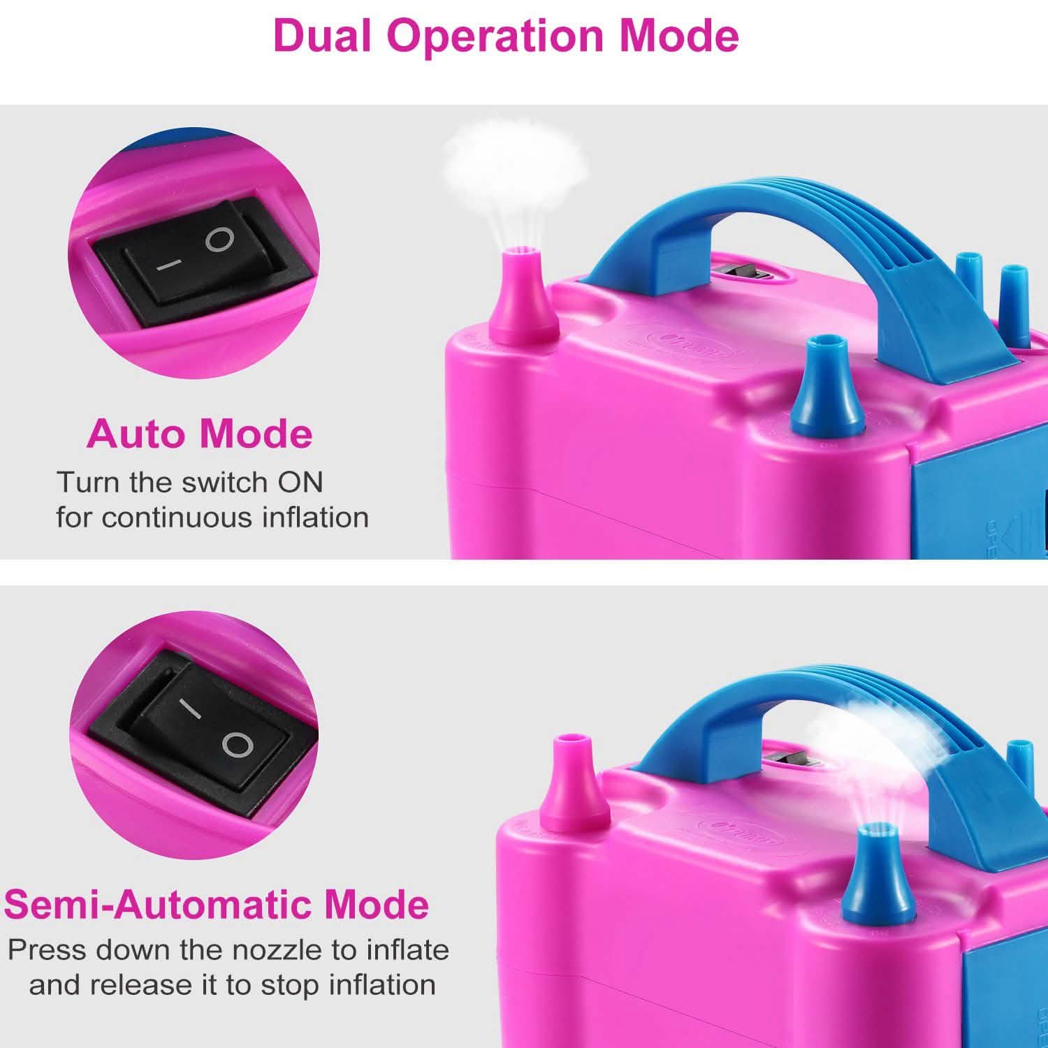 Electric Balloon Pump 600W Balloon Blower Inflator Dual Nozzle DailySale