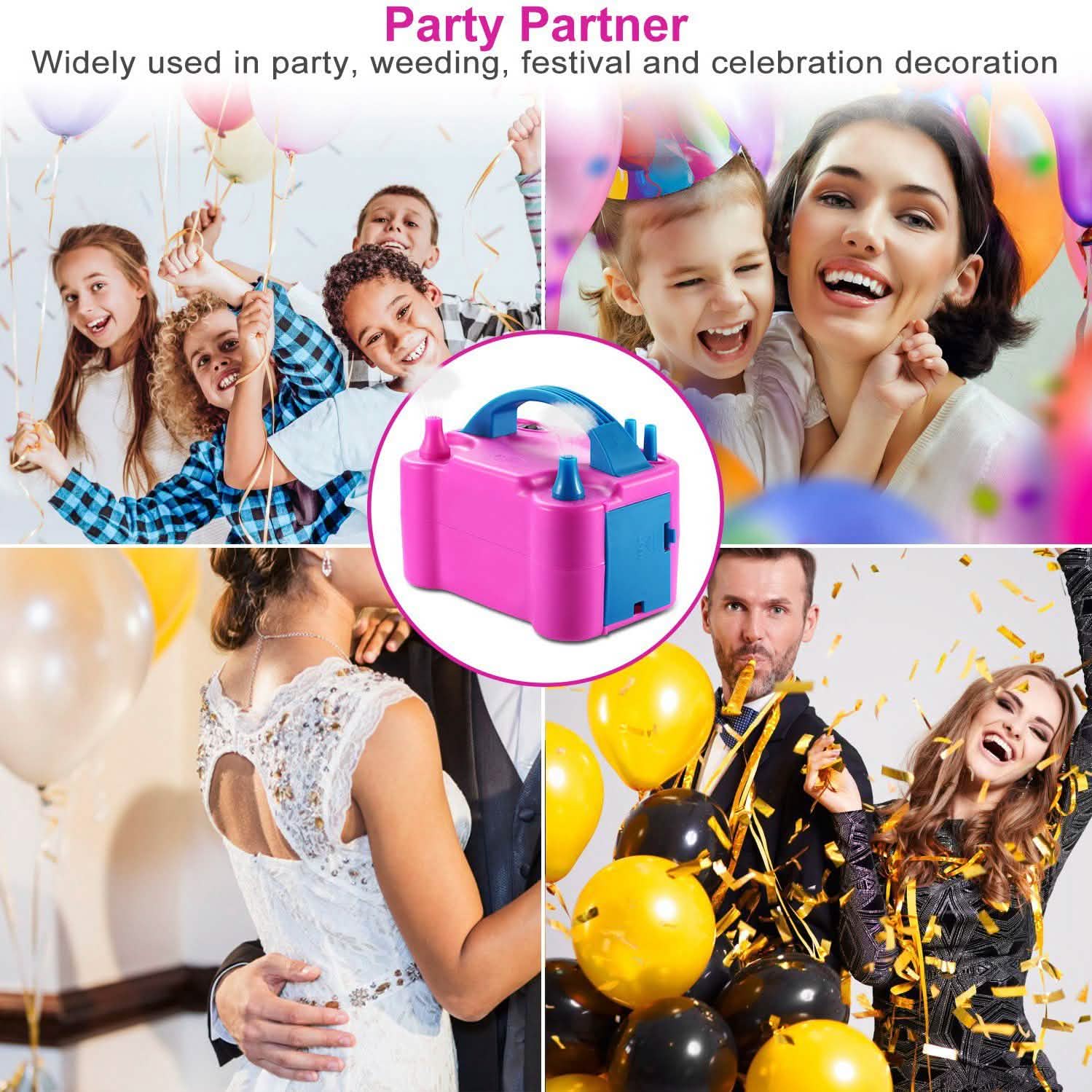 Electric Balloon Pump 600W Balloon Blower Inflator Dual Nozzle DailySale