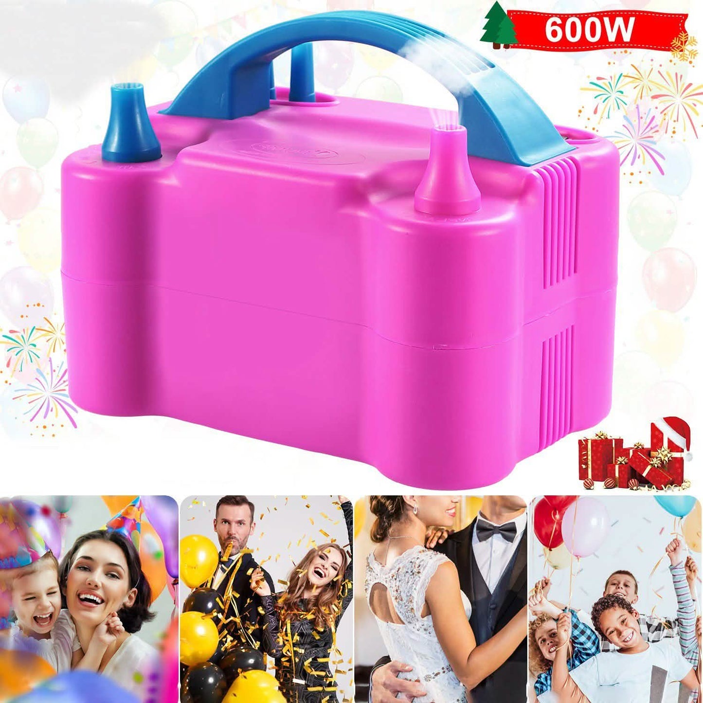 Electric Balloon Pump 600W Balloon Blower Inflator Dual Nozzle DailySale