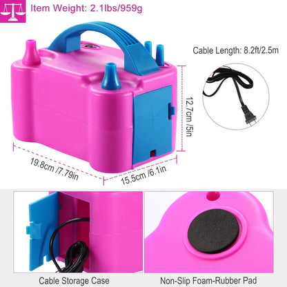 Electric Balloon Pump 600W Balloon Blower Inflator Dual Nozzle DailySale