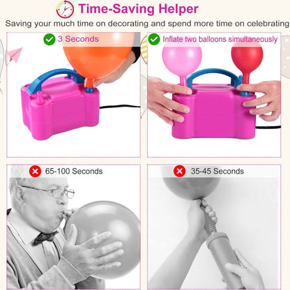 Electric Balloon Pump 600W Balloon Blower Inflator Dual Nozzle DailySale