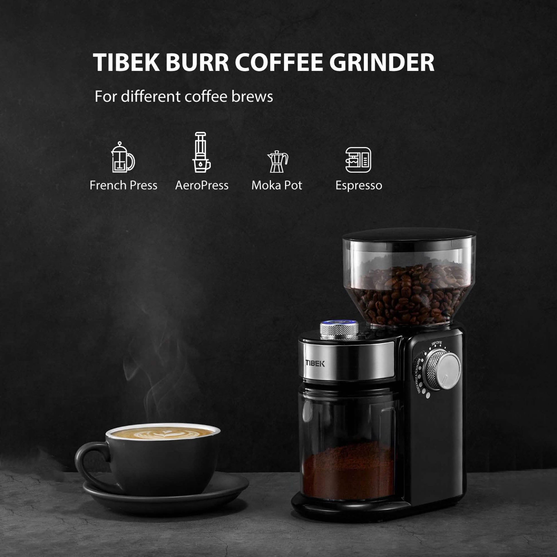 Electric Burr Coffee Grinder with 18 Settings DailySale