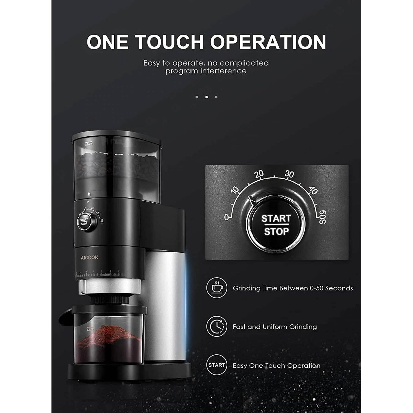 Electric Conical Burr Coffee Grinder DailySale