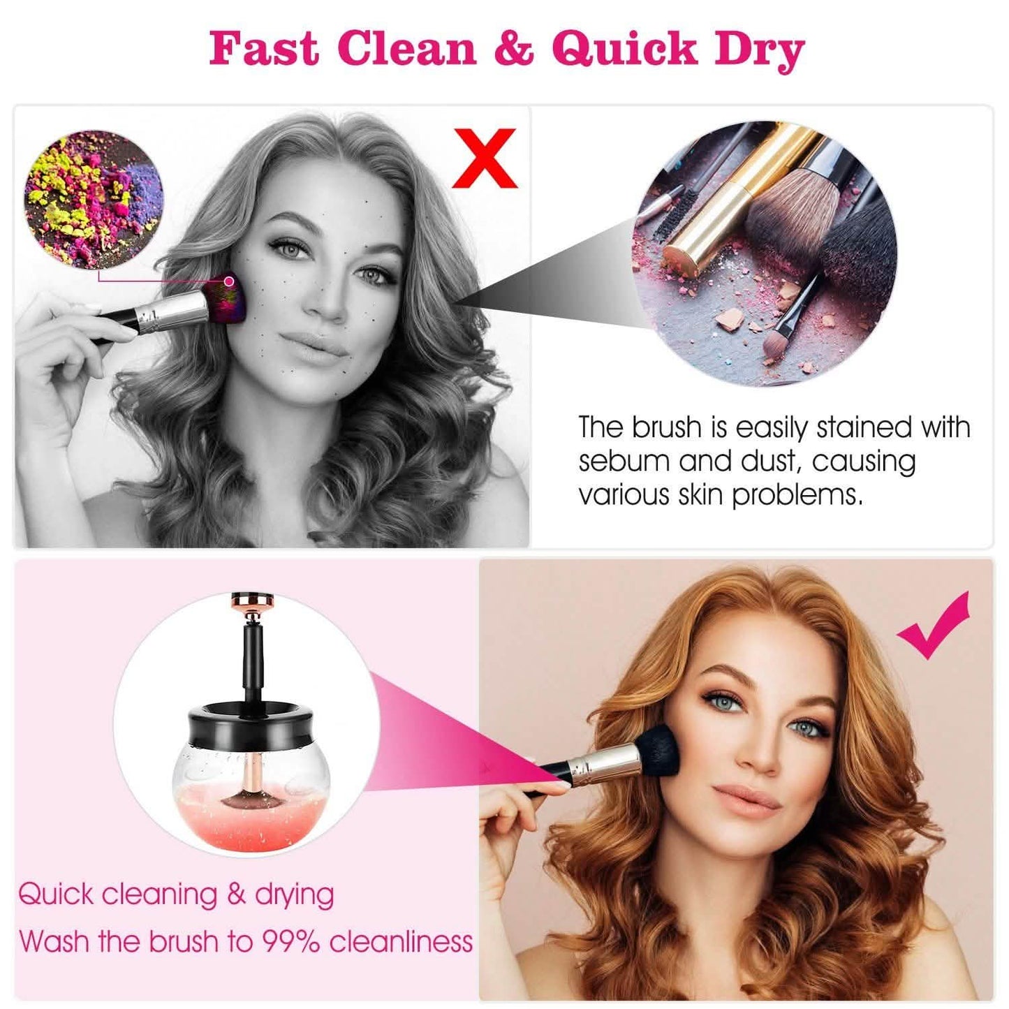 Electric Cosmetic Makeup Brush Cleaner Dryer DailySale