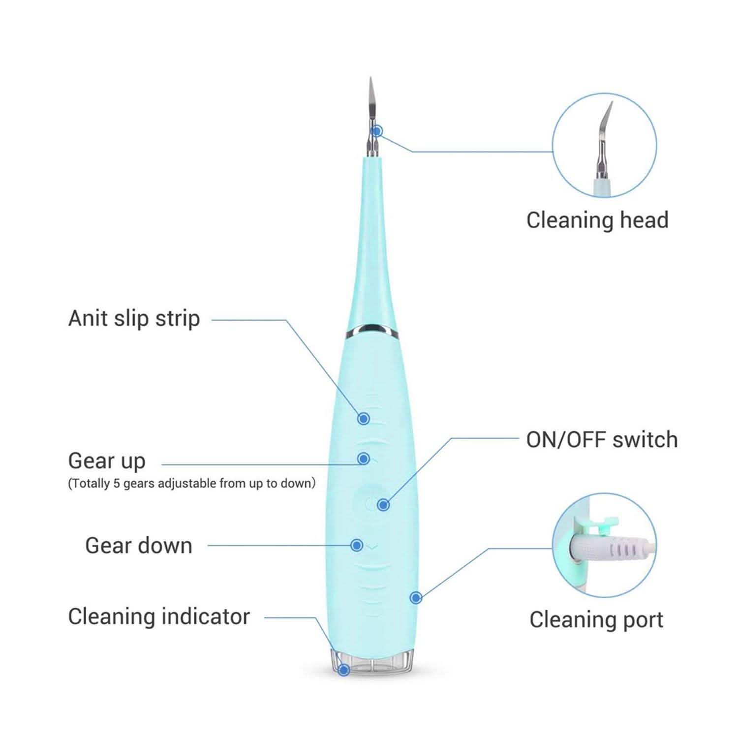 Electric Dental Scaler Tartar Calculus Plaque Tooth Stains Remover Tool DailySale
