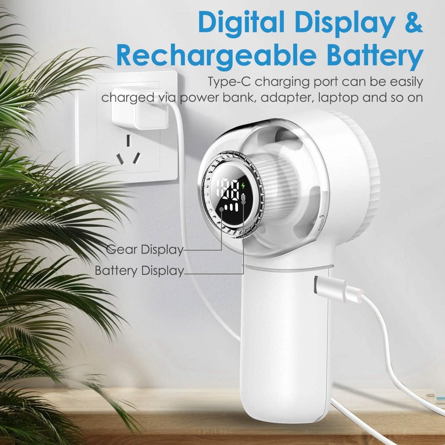 Electric Fabric Shaver with 3 Speeds Lint Brush Digital Display DailySale