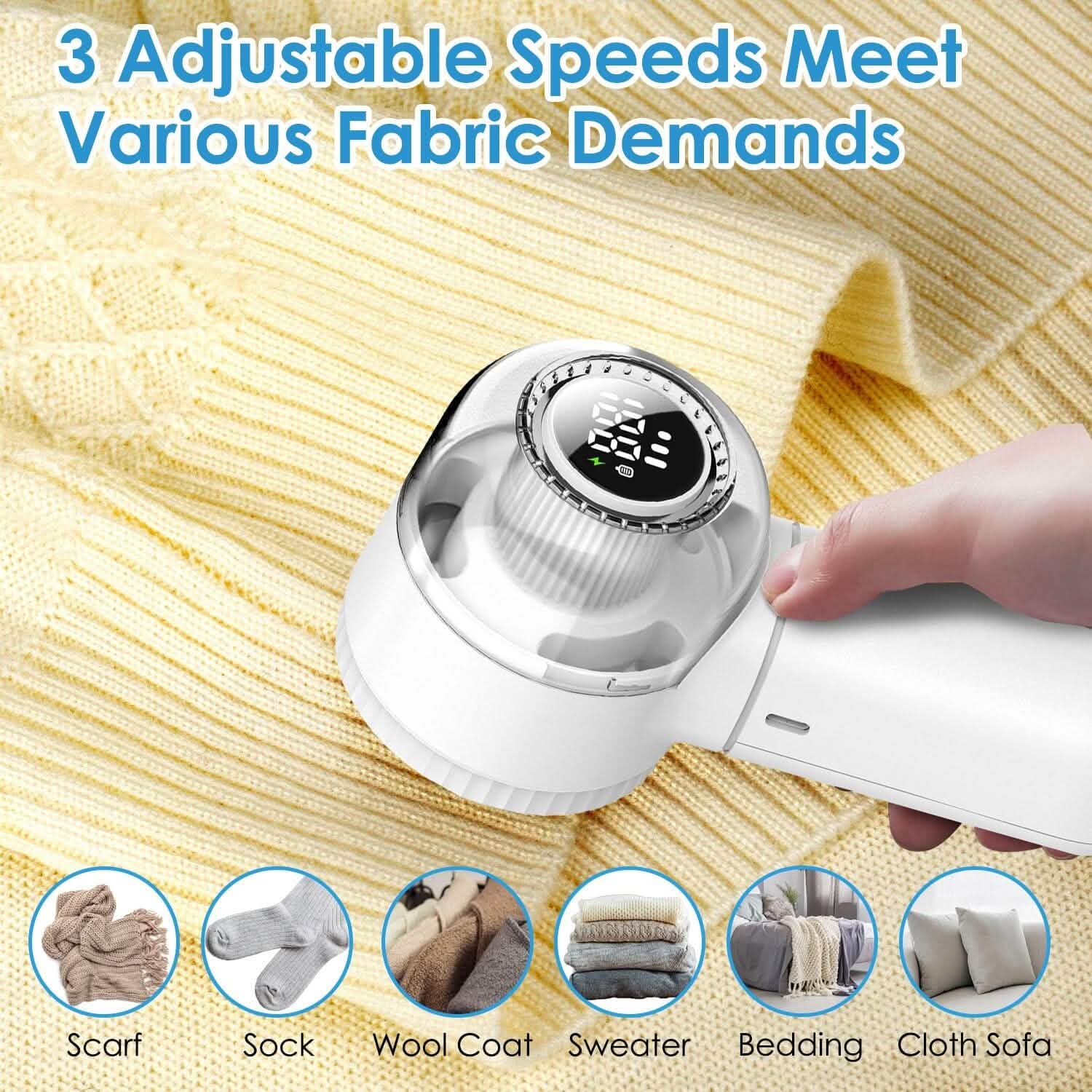 Electric Fabric Shaver with 3 Speeds Lint Brush Digital Display DailySale