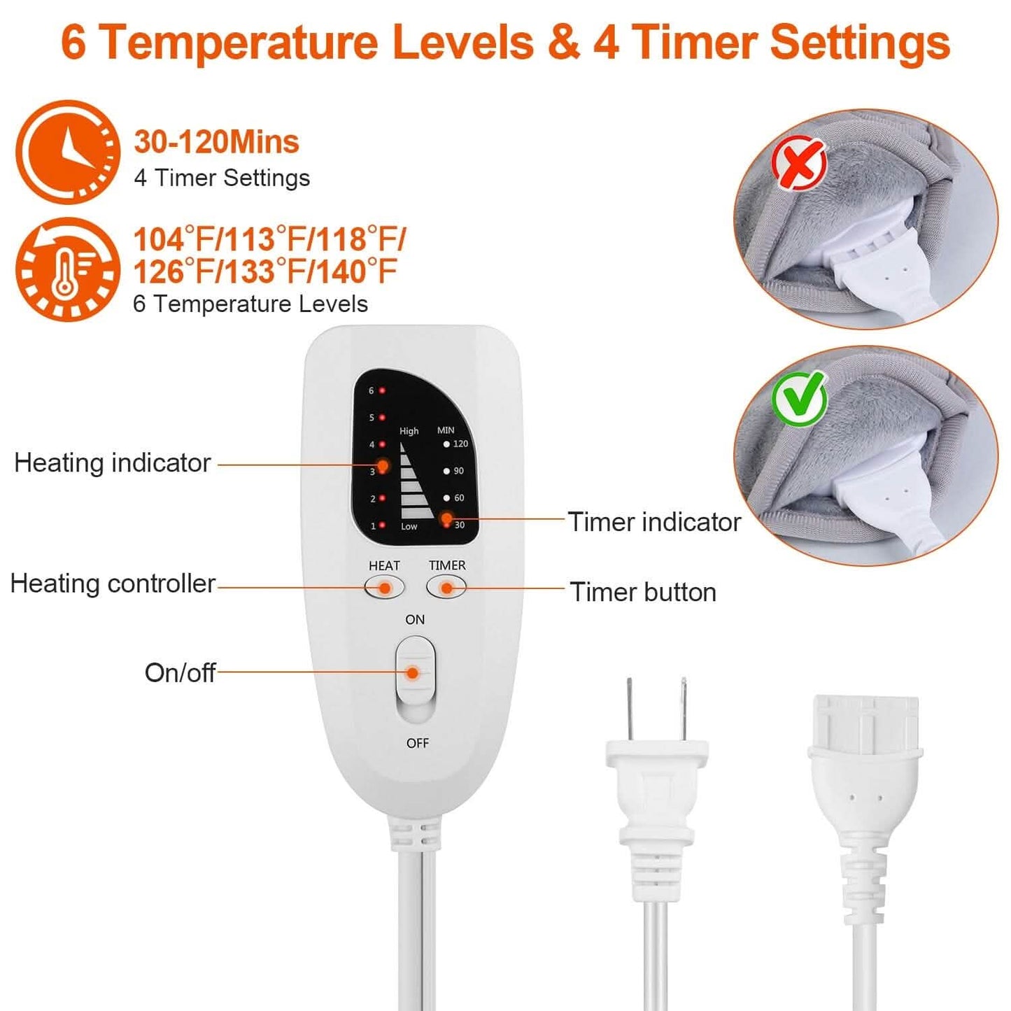 Electric Foot Warmer with 6 Temperature Settings DailySale